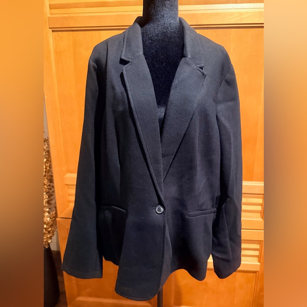 Old Navy Black One Button Blazer Jacket Women’s XXL